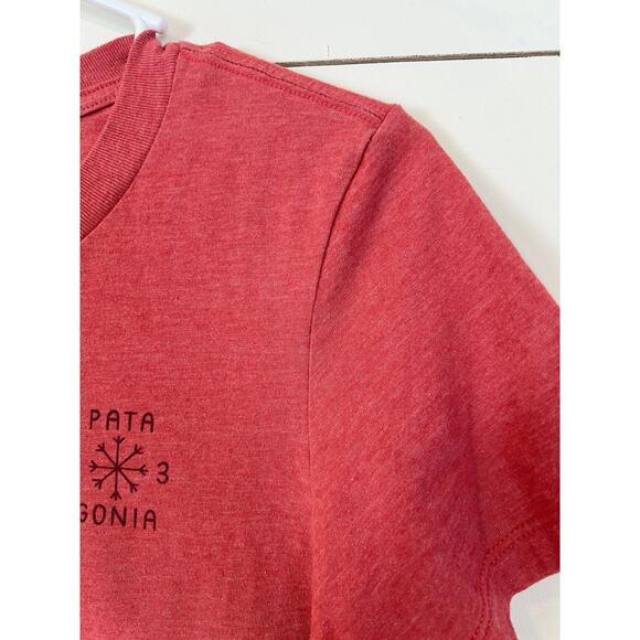 Patagonia Red Slim Fit Graphic Short Sleeve Pacific Iron Works Women size Small - Picture 3 of 11